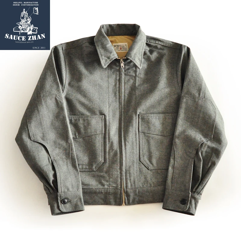 SauceZhan 1940 куртка в стиле сафари короткая Рабочая винтажная мужская из 100% хлопка