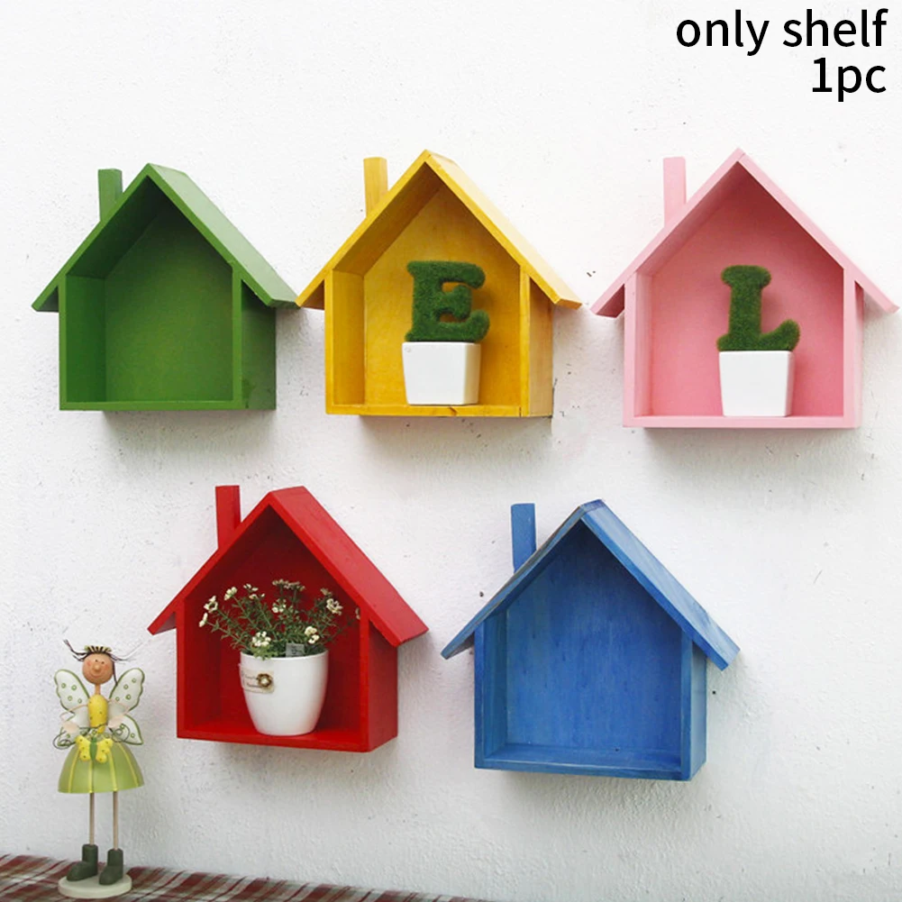 Креативный деревянный стеллаж для хранения Настенный декор пасторальный стиль