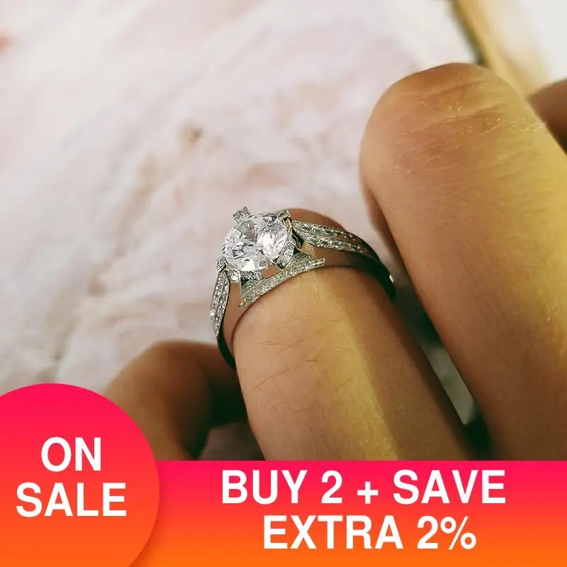 Оригинальный 925 стерлингового серебра обручальное кольцо для женщин кубического