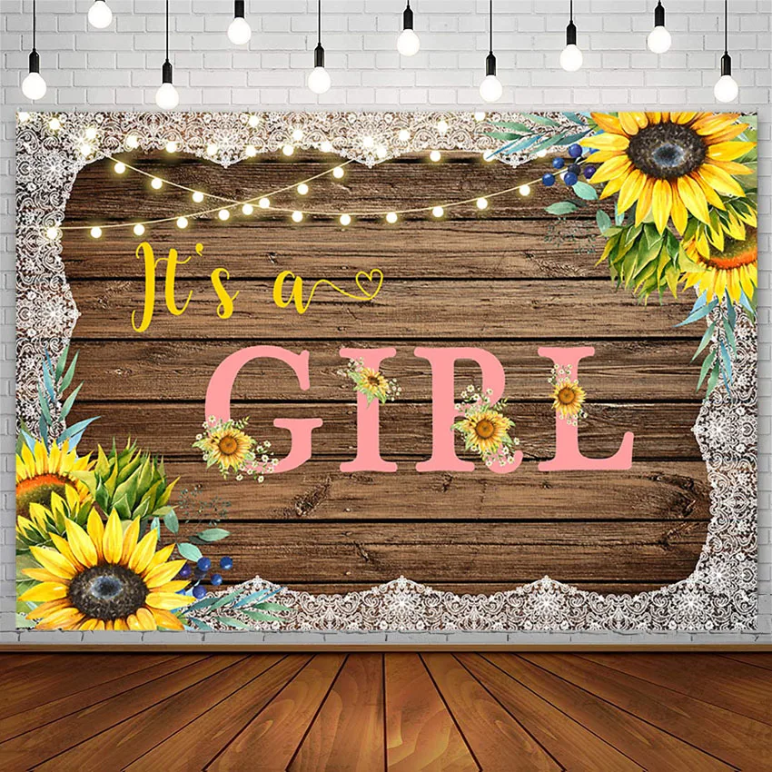 

Avezano Photography Background Wooden Board Light Sunflowers Girl Birthday Party Poster Decor Backdrop Photo Studio Photozone