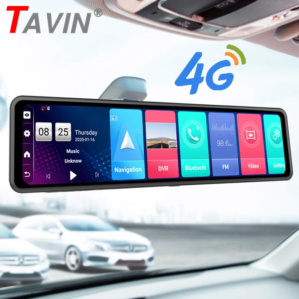 TAVIN 4G зеркальный видеорегистратор Android 8 1 Автомобильный Full HD 1080P автомобильная