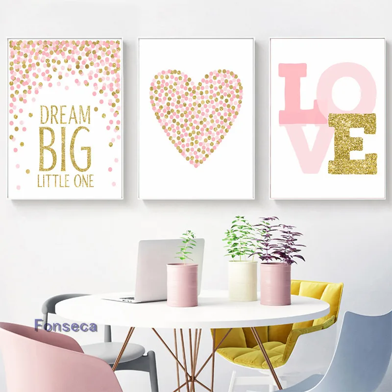 

Большой плакат мечты любовь цитаты настенная Картина на холсте в скандинавском стиле Декоративная Настенная картина украшение для детской...