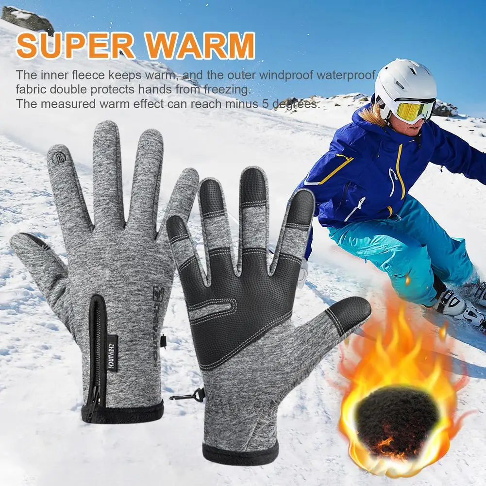 

Unisex Touch Screen Winter Gloves Mens Warm Outdoor Cycling Driving Climbing Motorcycle Cold Gloves Waterproof Non-Slip Glove