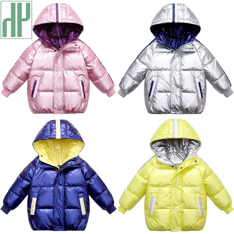 Модная детская зимняя теплая куртка HH для девочек одежда с капюшоном из 90%