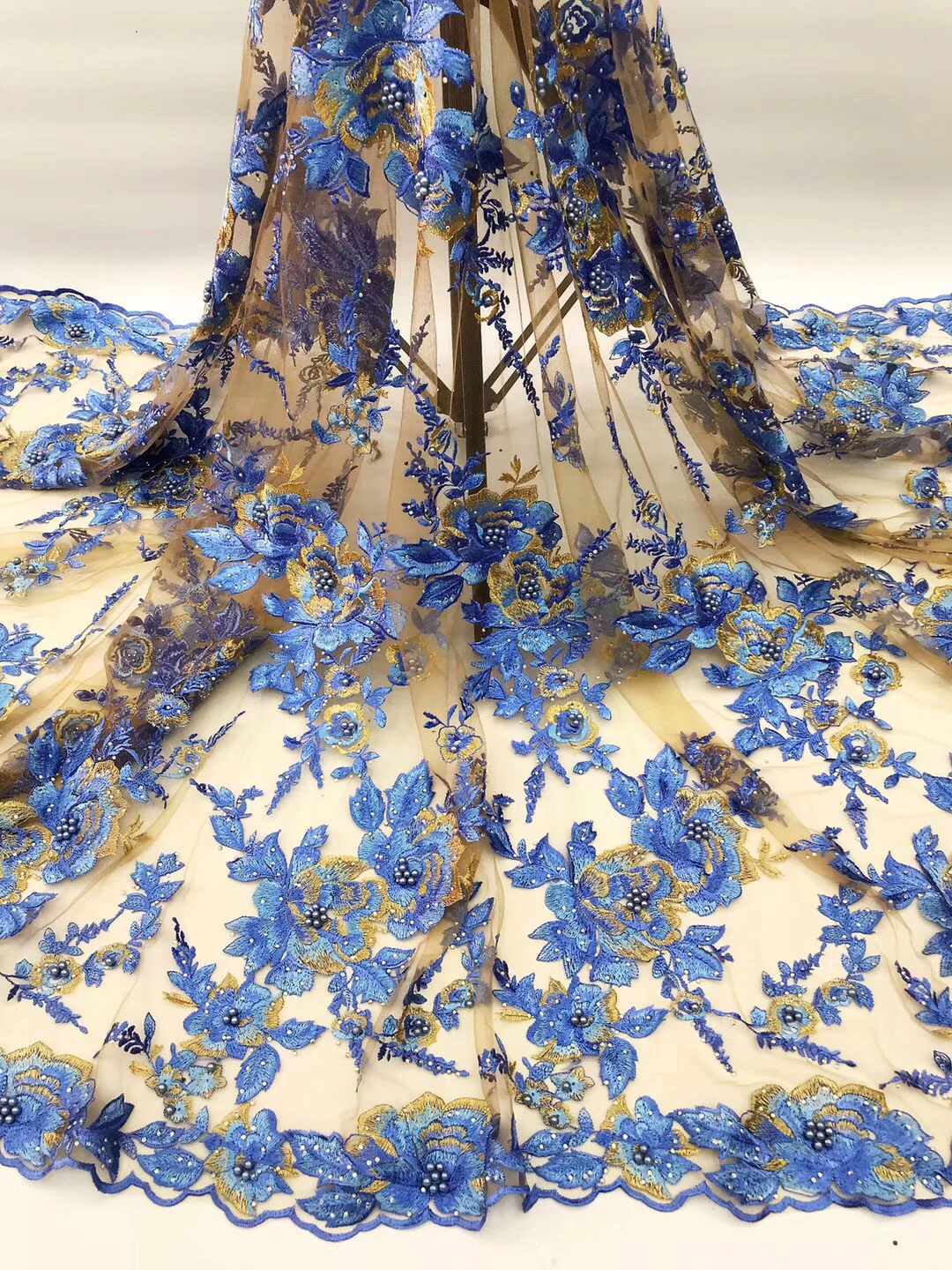 

Африканская кружевная ткань с камнями 2019, высококачественное Бисерное Кружево, французская вышивка, тюль, кружевная ткань для нигеривечерние вечернего платья KJL9706