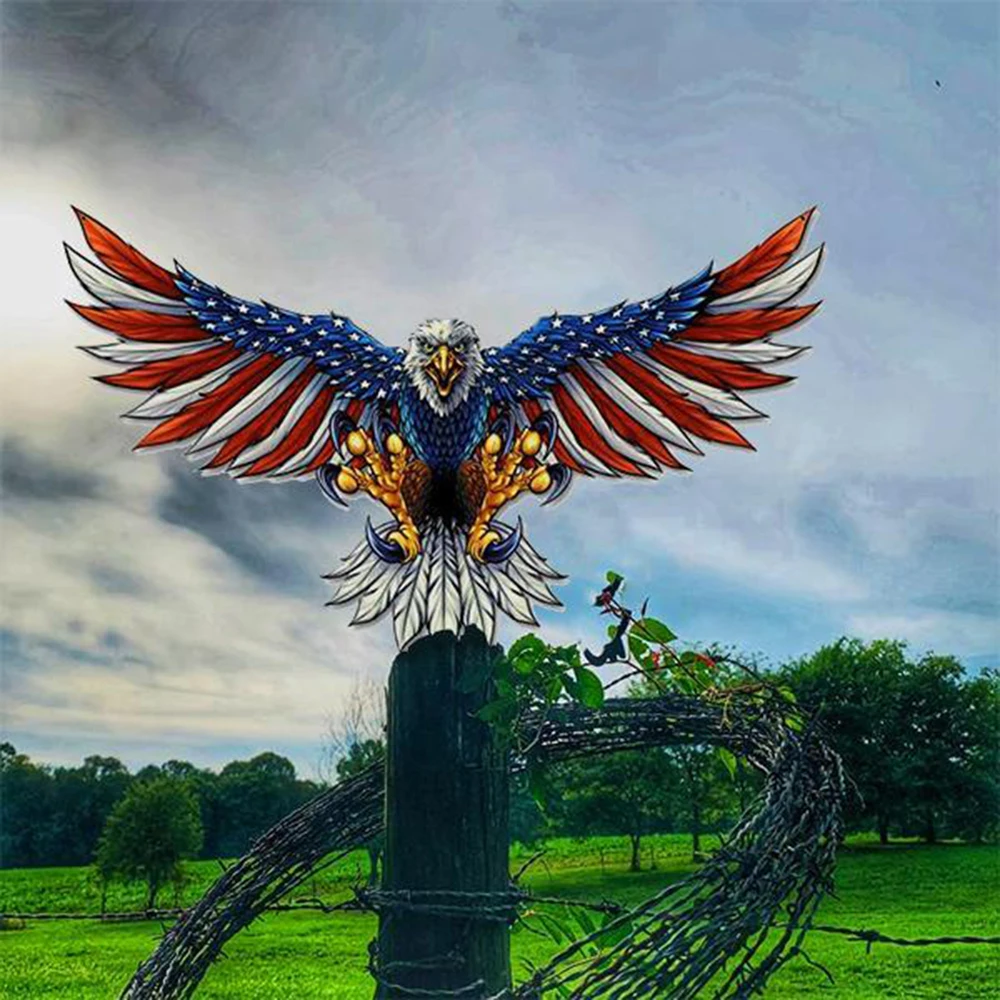 

United States Bald Eagle with Flag Wings Heavy Duty USA Bald Eagles Flag Wing Metal Home Wall Decor Sign Incl CSV Dropshipping