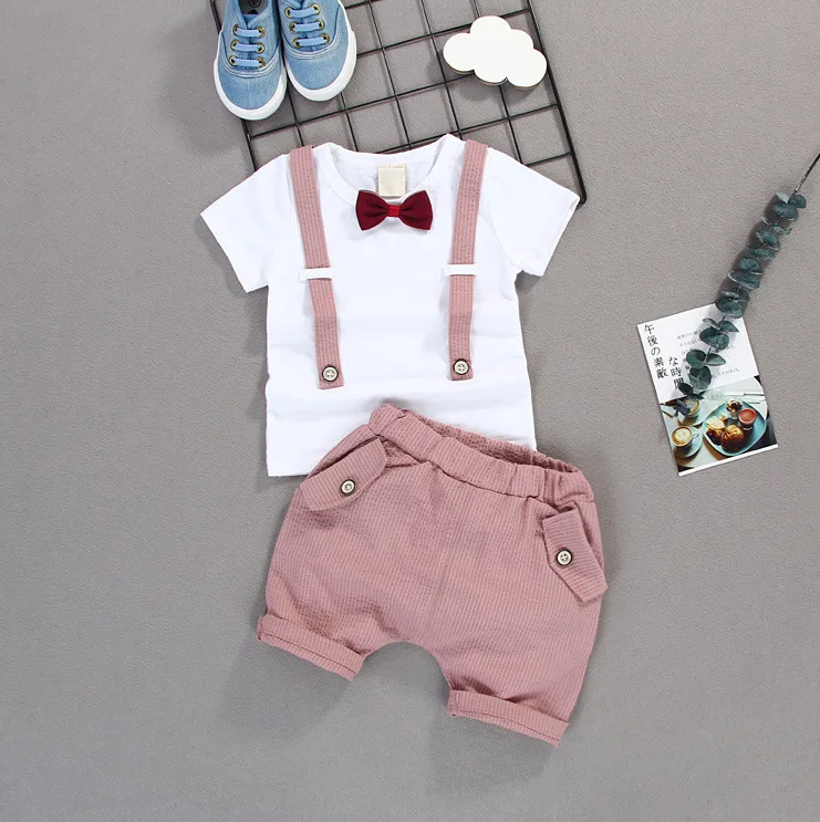 Toddler Boys Clothing Set Summer Baby Suit Shorts+Shirt 2PCS 3-5 Year Children Clothes Suits Wedding Party for Boy | Детская одежда и
