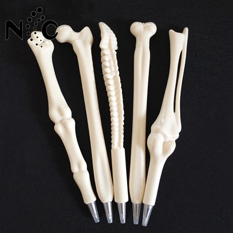 

5 pcs/lot Novelty Bone Shape Ballpoint Pen 0.7mm Ink Refill Writing Ball Pens School Office Stationery Gifts Supplies