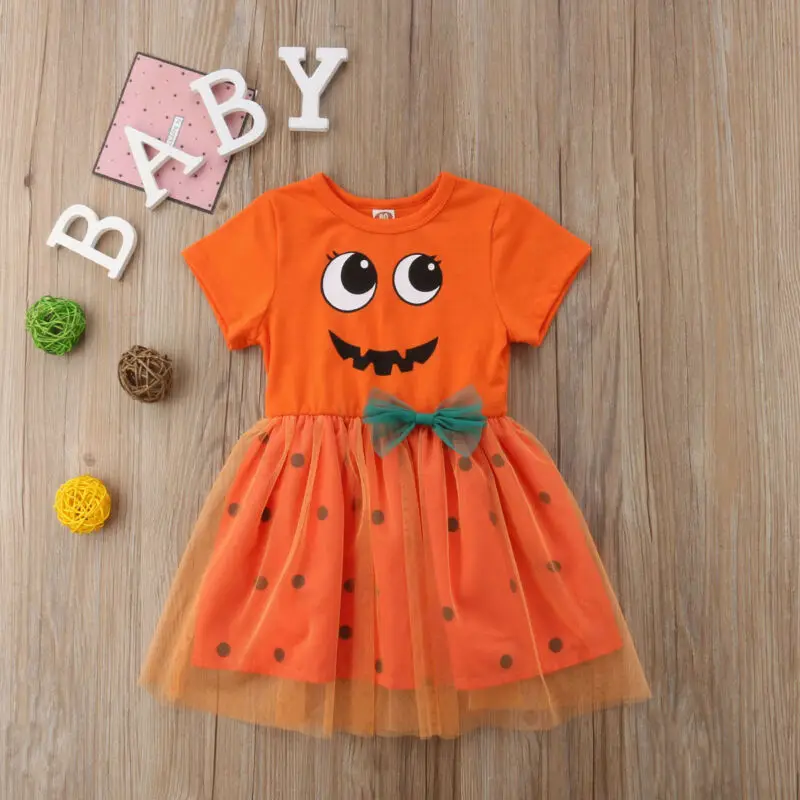 Emmababy костюм для девочек на Хэллоуин феи из тыквы нарядное праздничное платье
