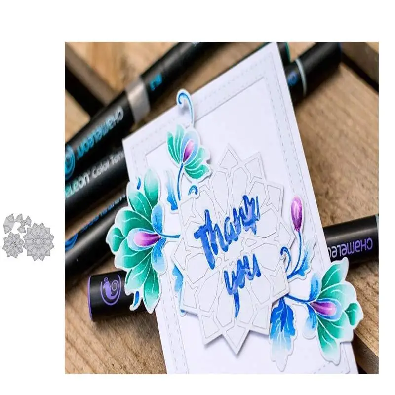 

Flower background cutting knife die metal cutting scrapbook process card die manual carbon steel die