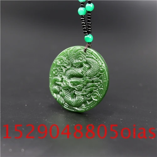 Натуральный зеленый китайский Нефритовый дракон кулон ожерелье Шарм жадеит