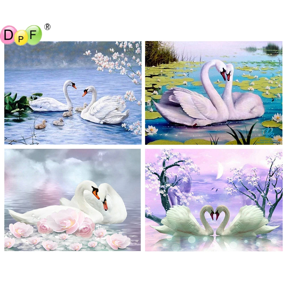 DPF Лебедь вышитые алмазами алмазная живопись вышивка крестиком набор для