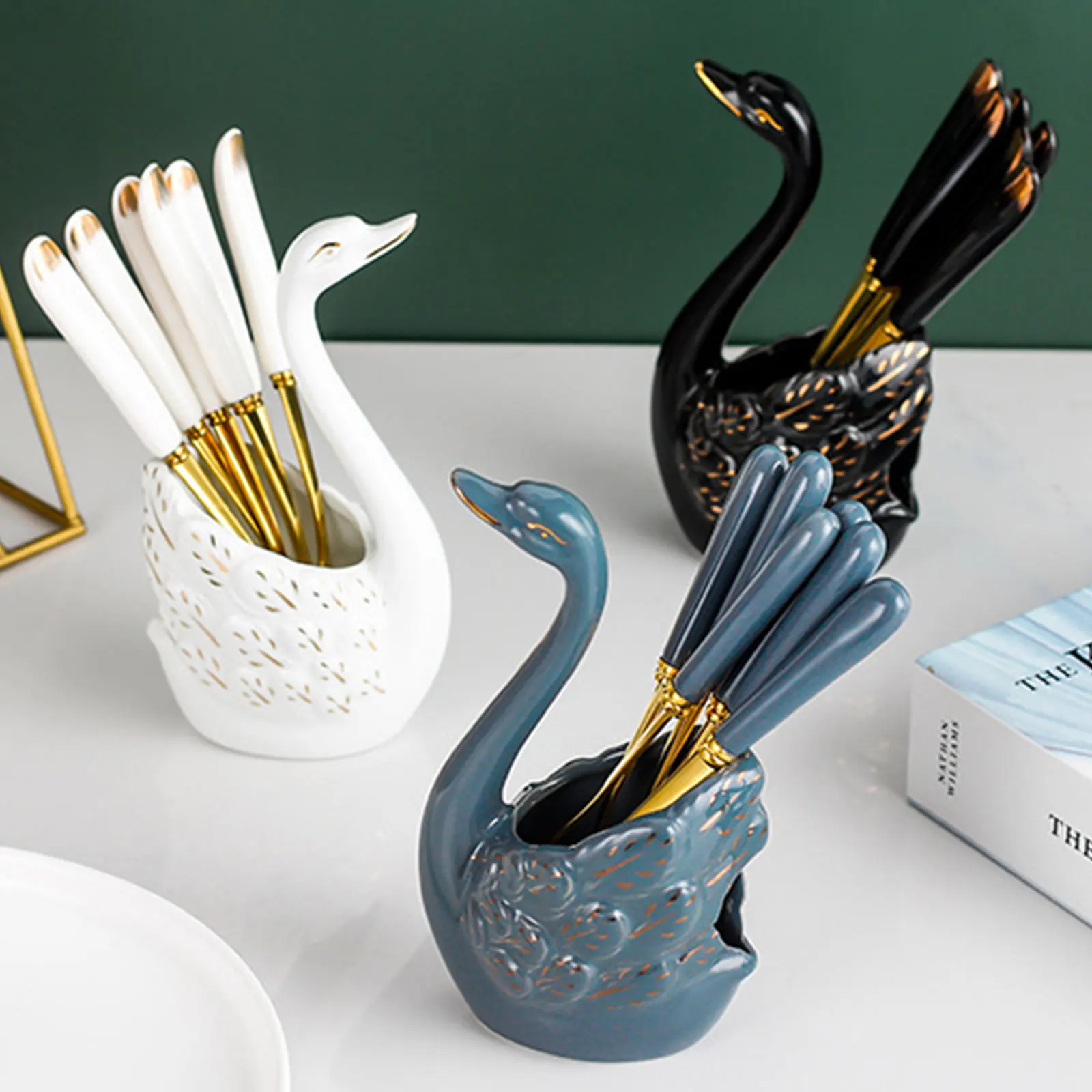 Роскошная керамическая подставка для ложки Кухня вилка Столовые приборы ящик