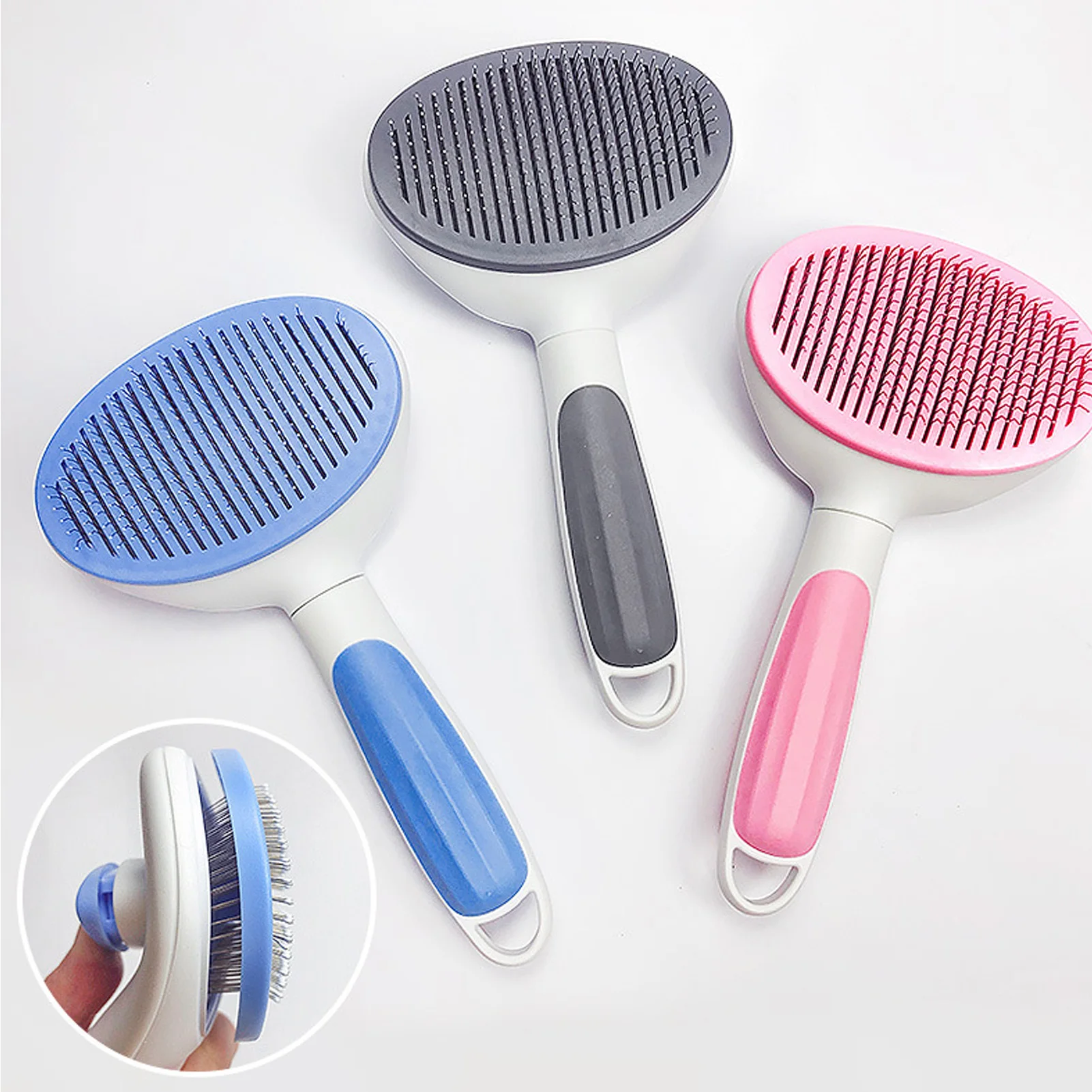 

Pet Brush Slicker Brushes for Shedding and Grooming Removes Loose Undercoat Mats and Hair Comb Cats Dogs Massage-Self Cleaning