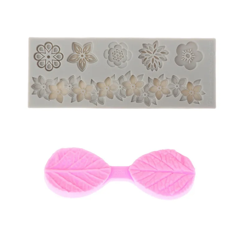 Лепестки цветов различные помадные силиконовые формы DIY окружность торта