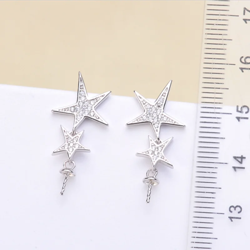 

2019 New Fashion Pearl Earrings Parts, Stud Earrings with Earrings Stoppers/Back/Cup Findings Accessory, 925 Silver Metal