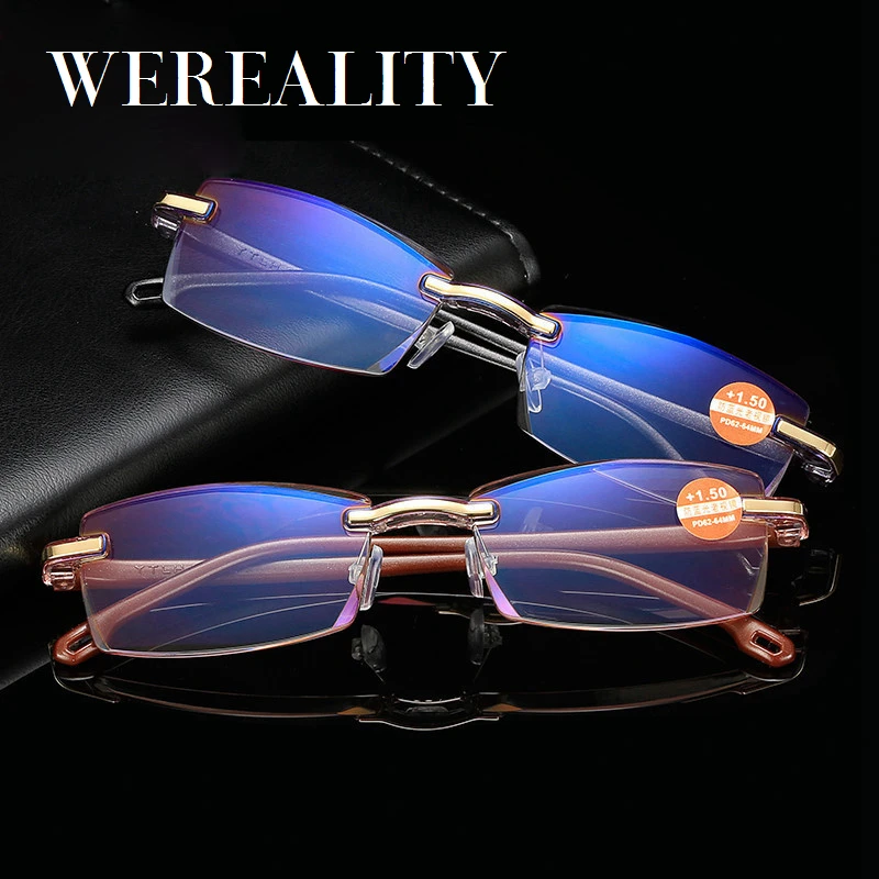 

WeReality Men Reading Glasses Non spherical Man Eyewear Retro Business Hyperopia Prescription Man's Eyeglasses W01003S