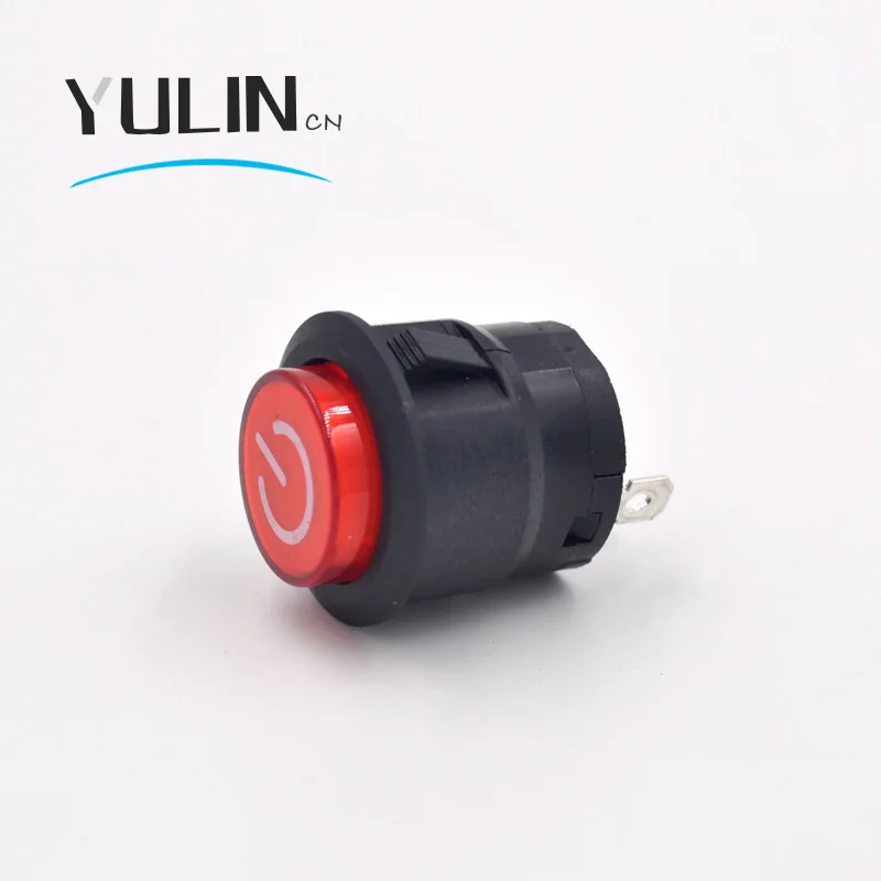 Кнопочный выключатель светодиодный с автоматическим блокированием 22 мм 12 В