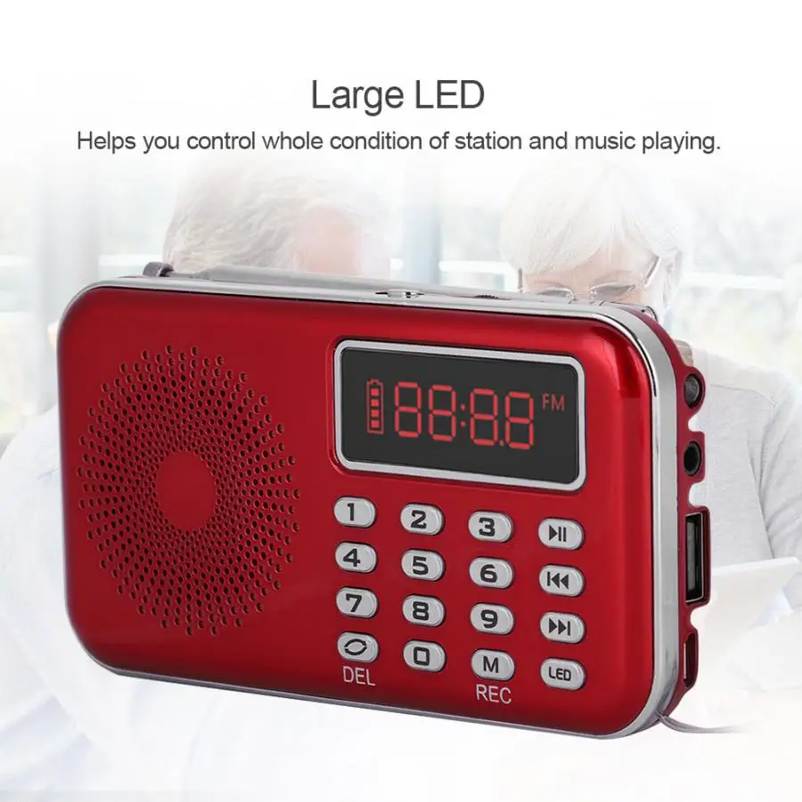 Цифровой радиоприемник с функцией шумоподавления Fm радио Usb/Tf/Aux диктофон mp3 плеер