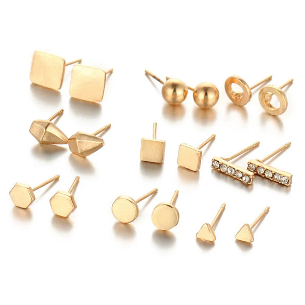 

Creative Design Women Jewelry Simple Crystal Geometry Stud Earrings Earrings Female Decor Jewelry Accessories