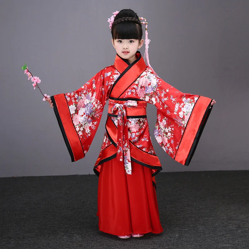 

Детское платье Hanfu, Детские традиционные китайские танцевальные костюмы, детские танцевальные выступления Hanfu для девочек