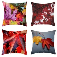 cushion cover autumn maple leaf sofa decorative pillowcase peach skin for sofa throw pillows covers bed chair home decor 4545cm