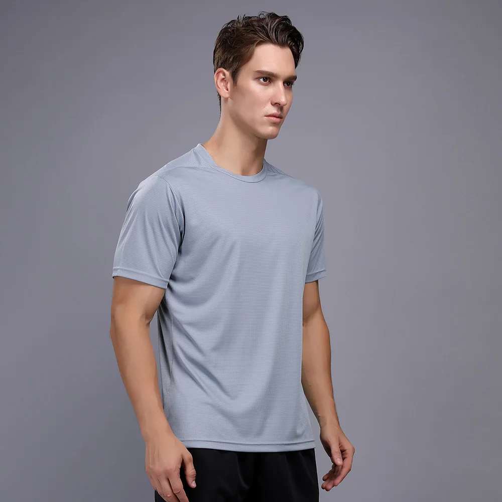Новинка 2021 Однотонная футболка модная мужская из 100% полиэстера летняя с коротким