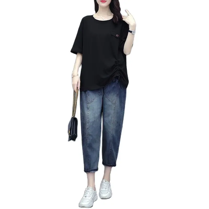 

Женский спортивный костюм из двух предметов, повседневный свободный свитер в Корейском стиле, Осень-зима 2021