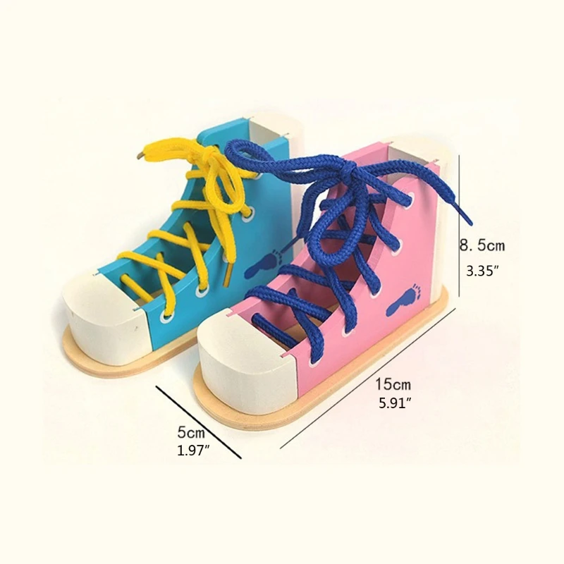

1Set 3D Sensory Busy Board Education Playsets Lace-up Realistic Shoe Tying Toy