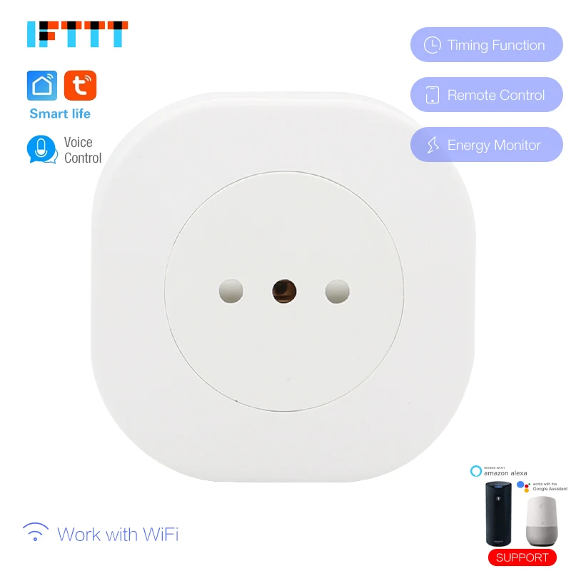 16A Smart wifi штепсельная розетка Мощность монитор ЕС FR US AU UK это Израиль Бразилии