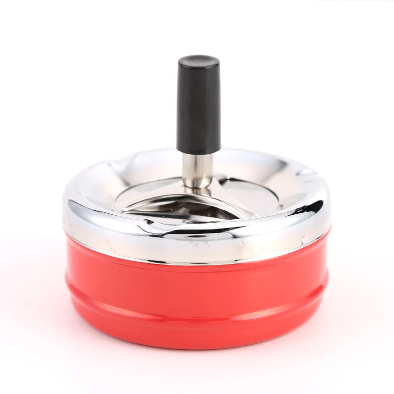 

9.5*9cm Portable Dining Table Round Rotating Cigarette Ash Tray Hotel Decoration With Lid Ashtray