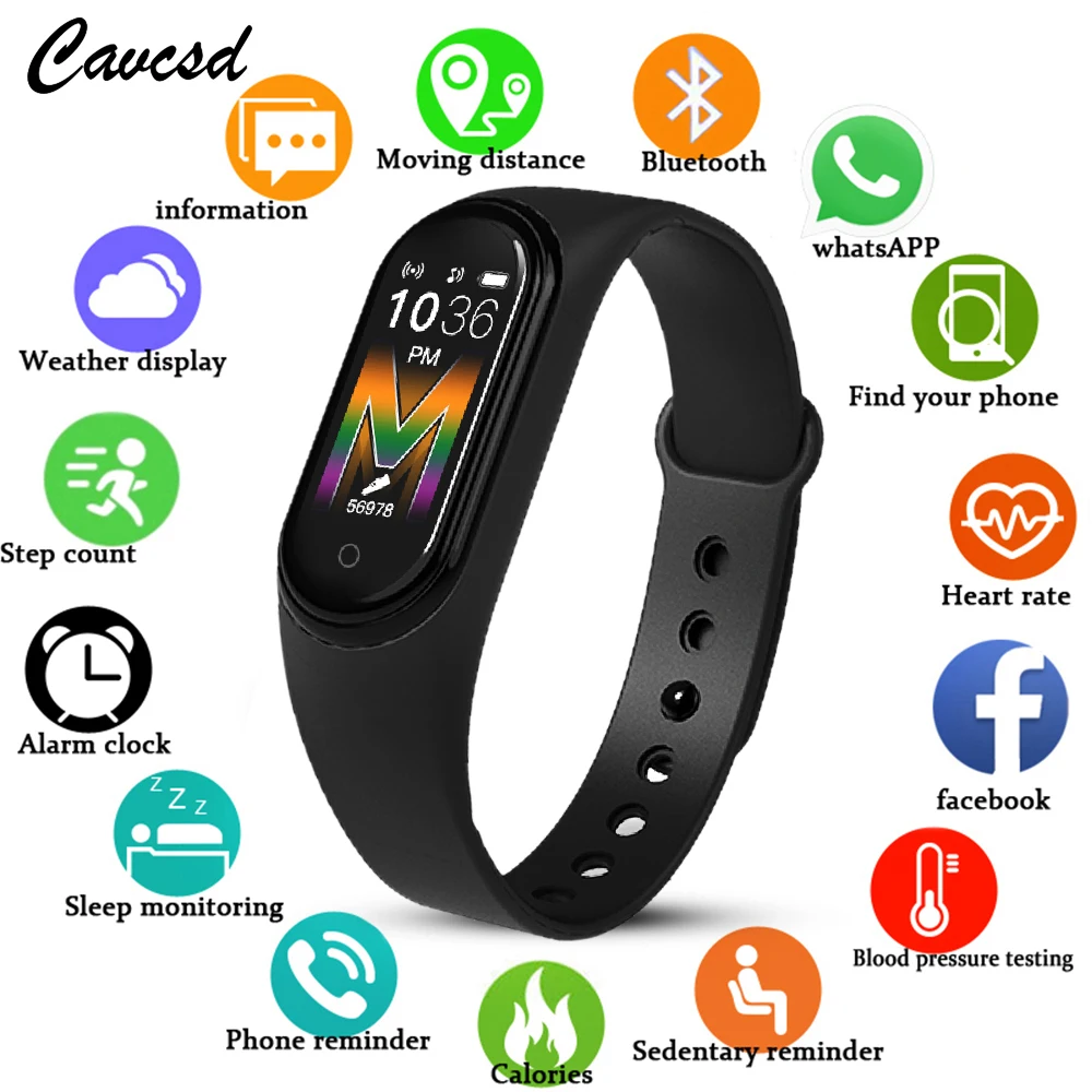 M5 Smart Watch слушать музыку телефонный звонок для мужчин женщин сердечного ритма сна