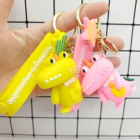 fashion creative rubber alligator keychain cute car keychain pendant mens and womens bags ornaments fashion small gifts