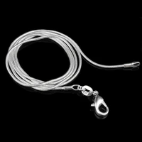 snake for 16 38 alloy necklace solid women 1mm jewelry chain silver plated