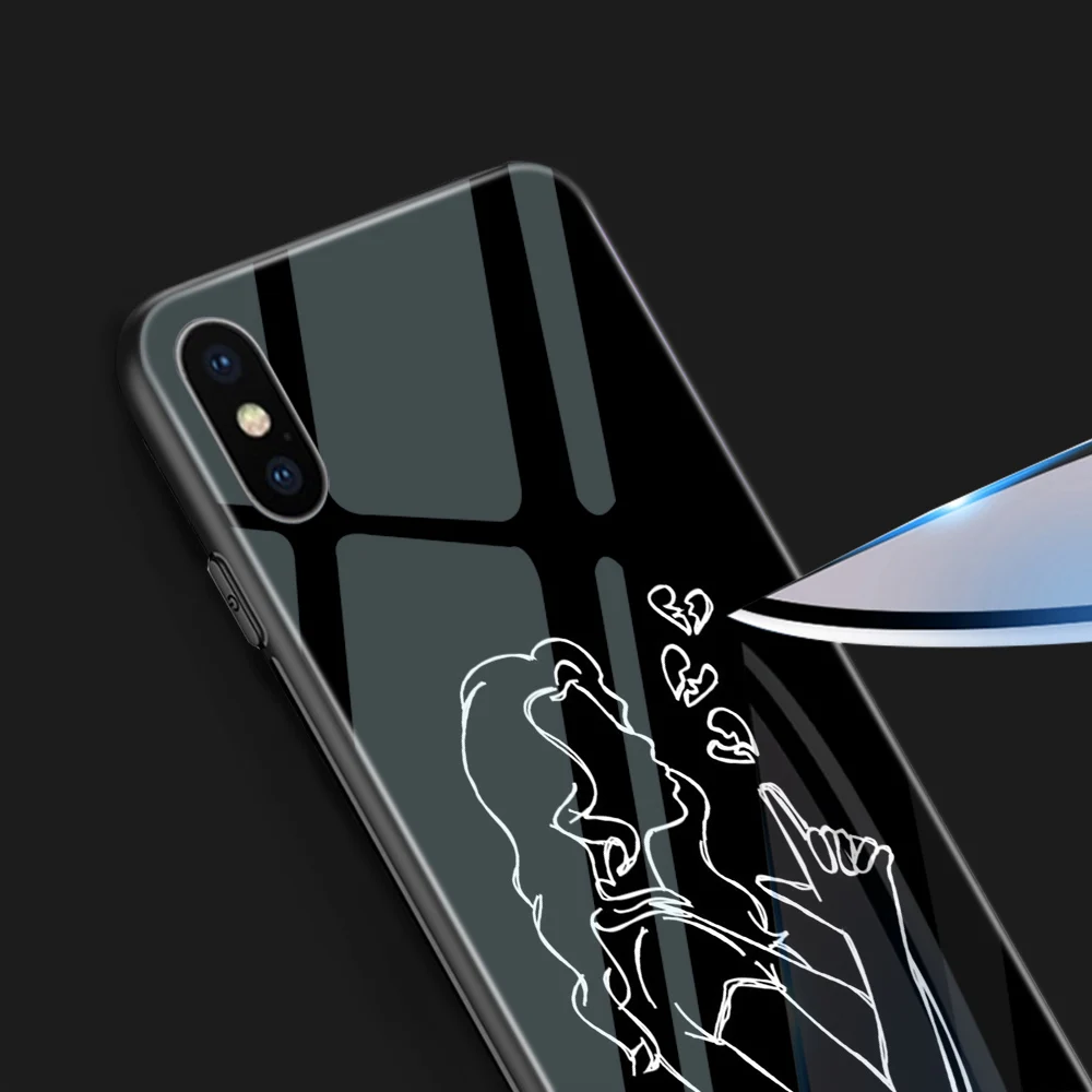 Ciciber Сердце Любовь Королева девушка закаленное стекло чехол для Apple iPhone 11 Pro Max XR X XS MAX 8 7 6 6S Plus телефонные чехлы Funda Shell