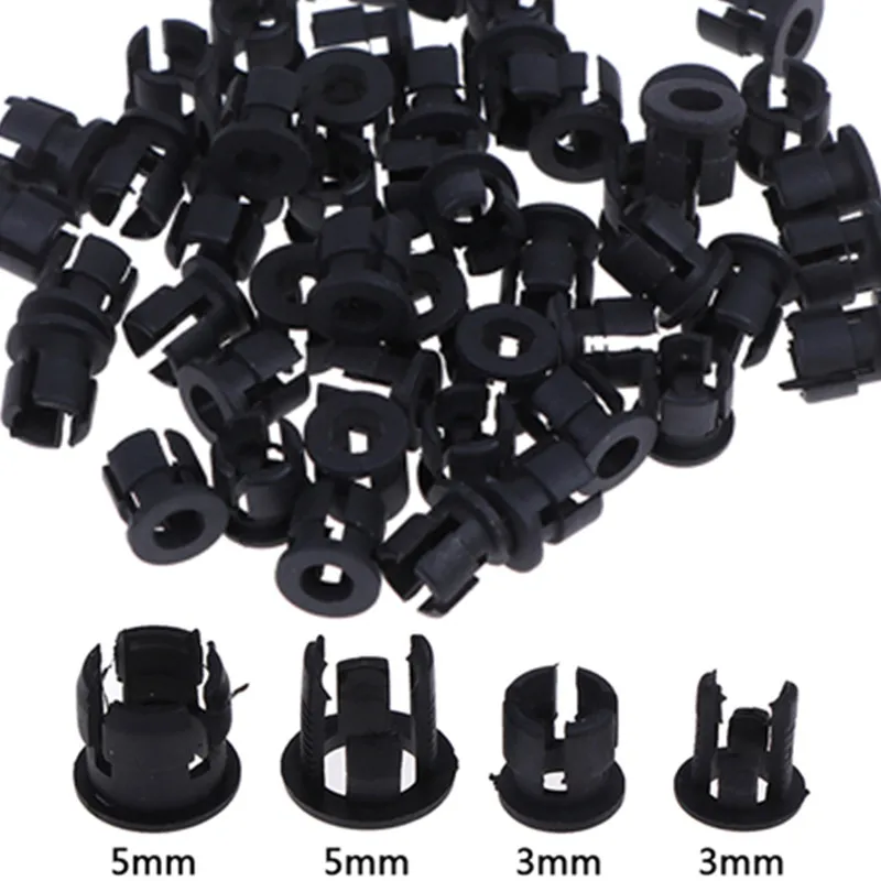 

50pcs Black Plastic 3mm 5mm Lamp LED Diode Holder Black Clip Bezel Socket Mounts Useful Wholesale
