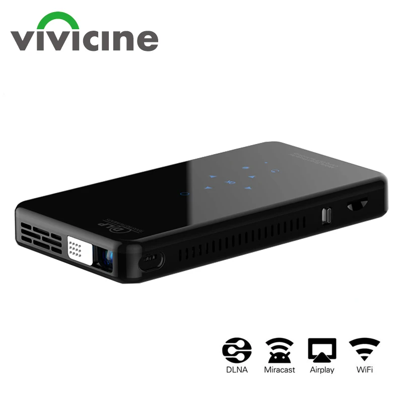 Vivicine X2 светодиодный мини-проектор, Android 7,1, батарея 4200 мАч, умный HDMI USB PC игровой портативный беспроводной мобильный проектор