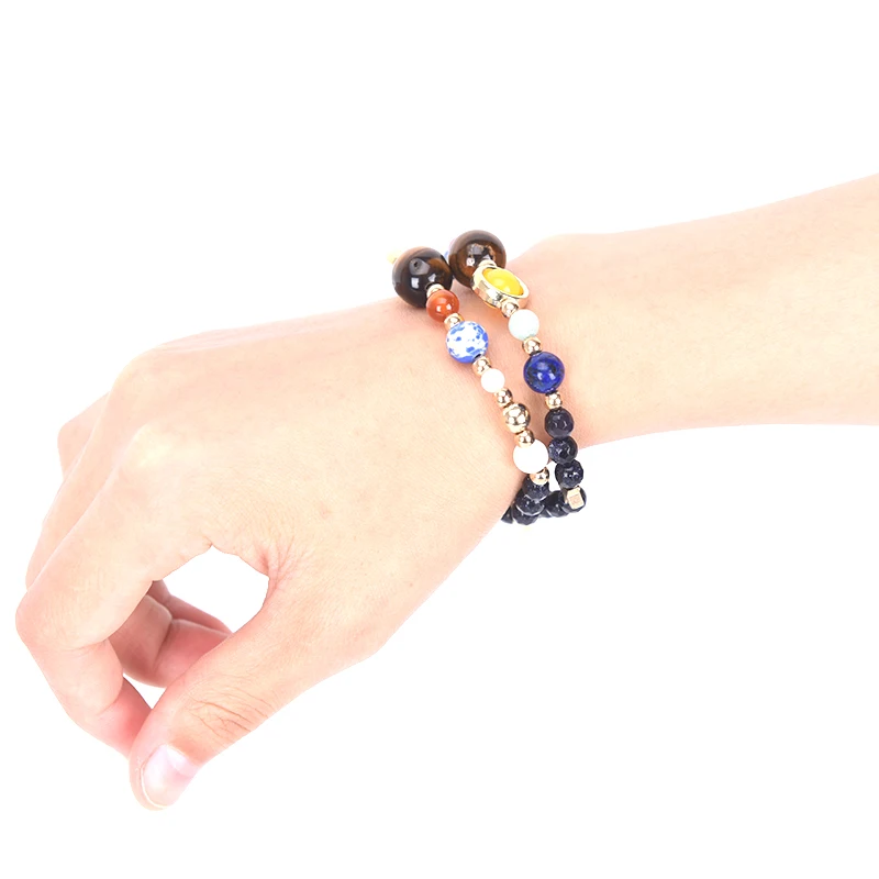 Модные солнечные системы Вселенной Восемь браслет с планетами звезды Лава Бусы