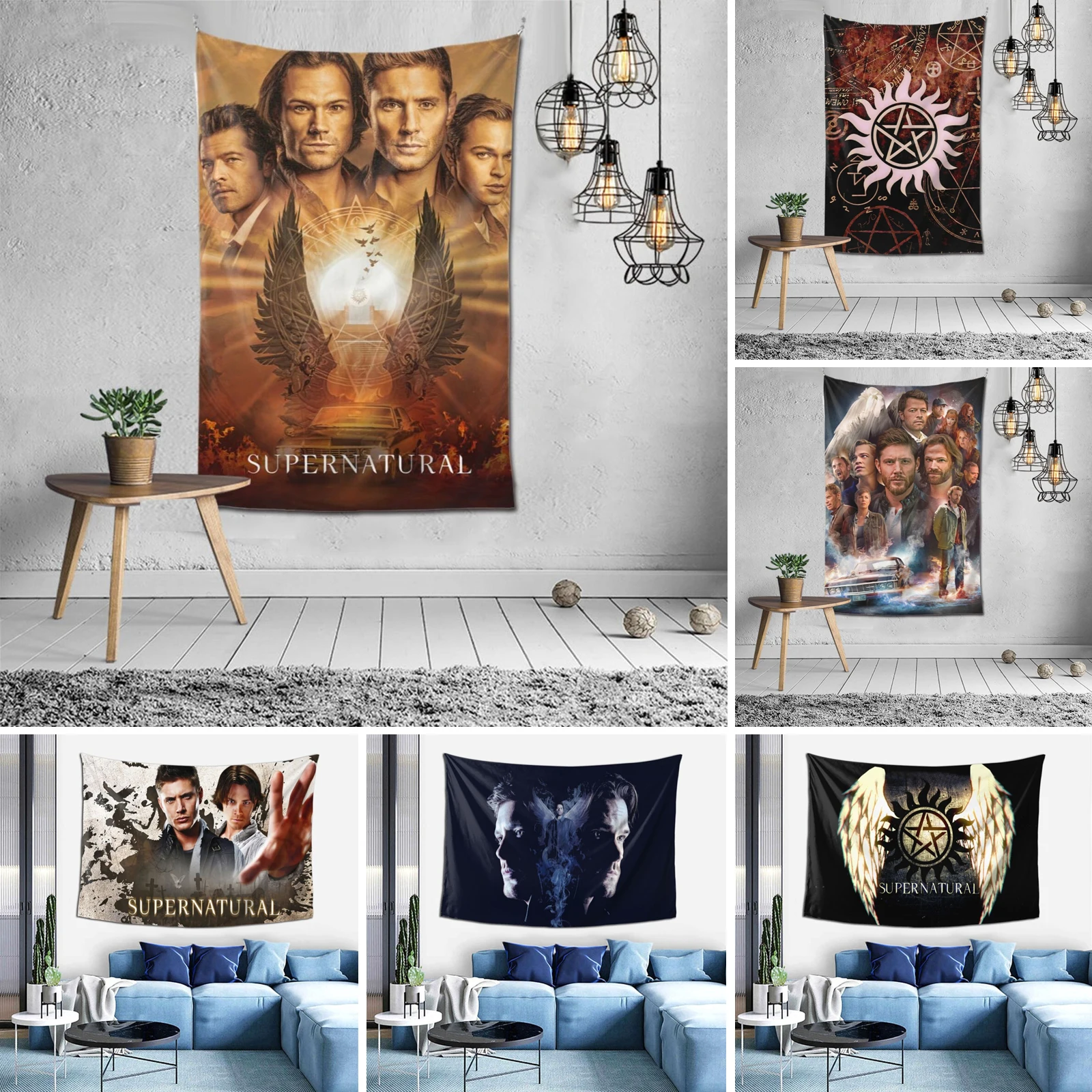 

Supernatural Large Wall Hanging Decor Tapestry Curtain TV Backdrop Table Cloth for Party Bedroom