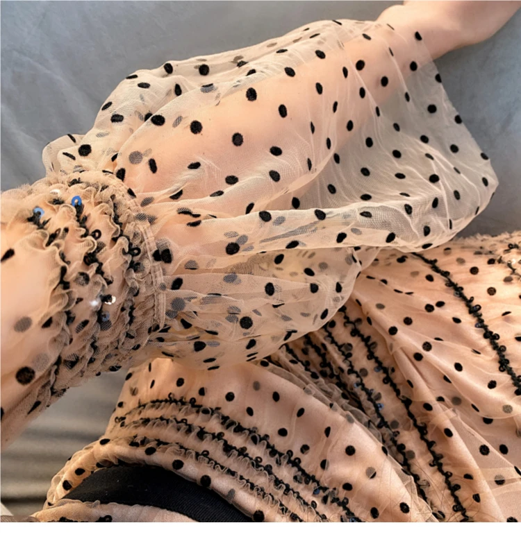 2020 Новое поступление высококачественное платье в горошек с блестками|Женские