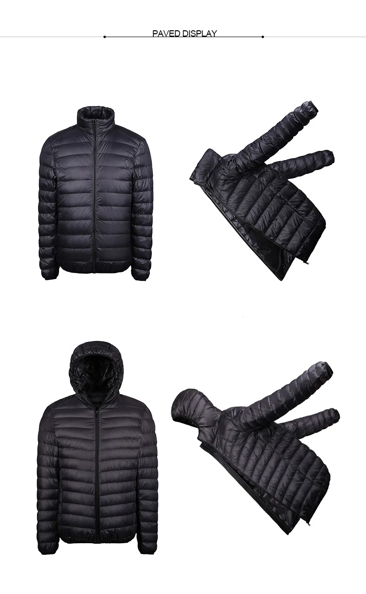 Multi-color Winter Fashion Brand Ultralight Duck Down Jacket Men Hooded Streetwear Light Feather Waterproof Warm Coat 4XL