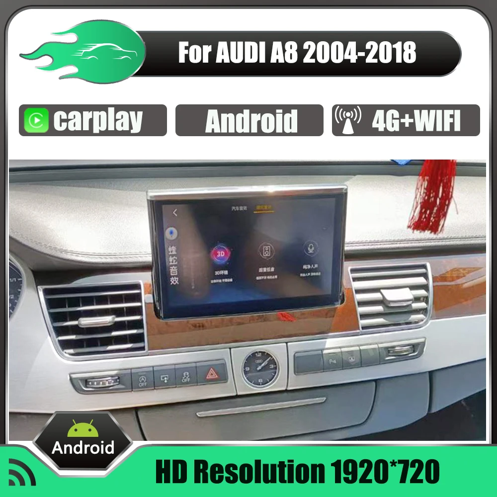 

Автомагнитола Android для AUDI A8, A8L, 2004-2018, 12,3 дюймов, GPS-навигация, головное устройство