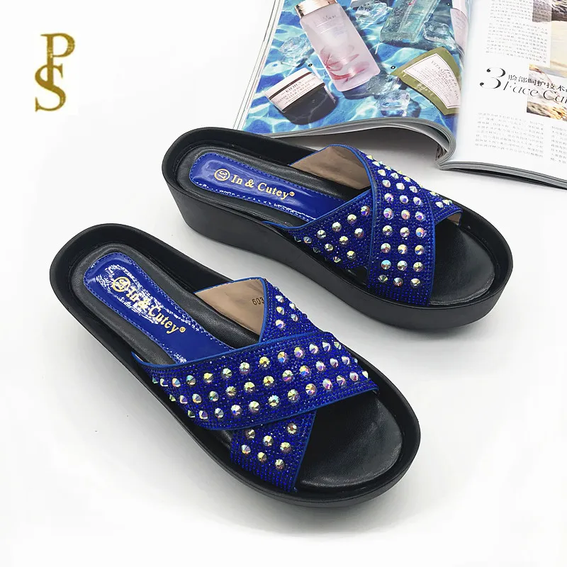 Удобные тапочки на танкетке для женщин обувь в европейском и американском стиле