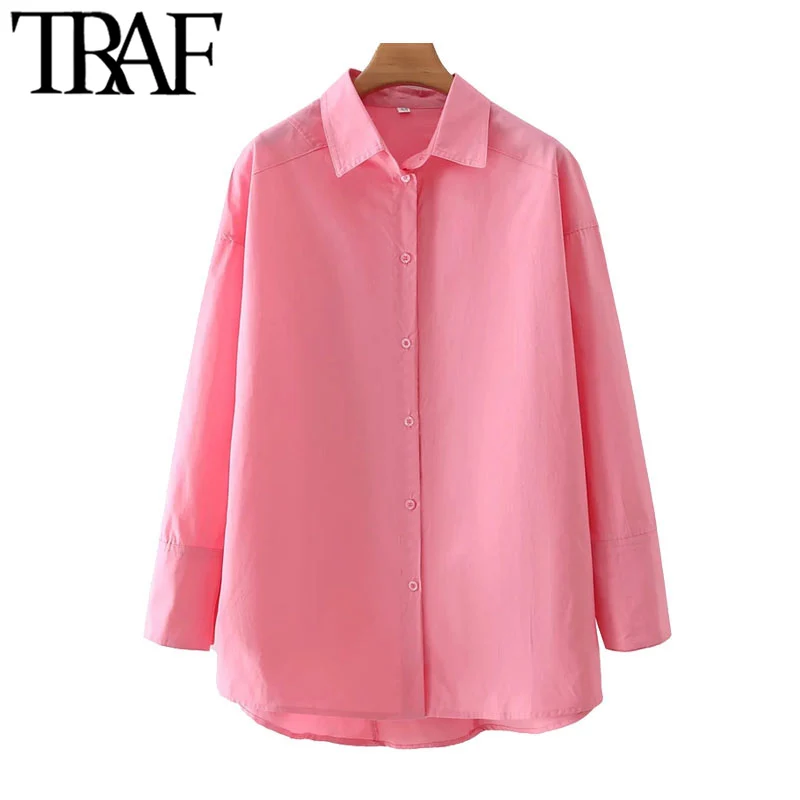 

TRAF Дамская мода негабаритных Асимметричная блузка в винтажном стиле, с длинным рукавом на пуговицах; Со шнуровкой; Женская Рубашки шикарные...