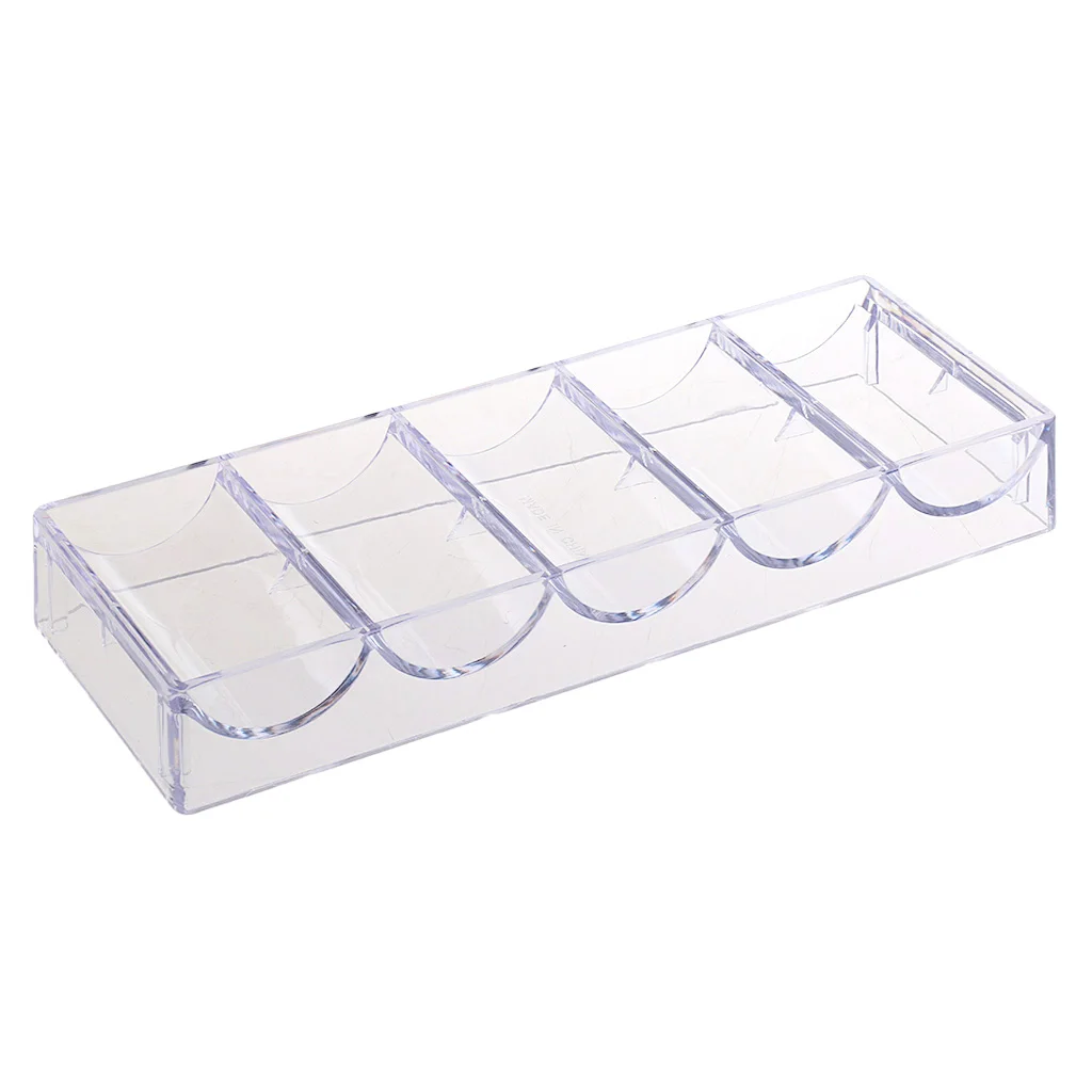 Portable 100 Chips Poker Chip Tray Box for Casino Game 20.5 x 7.8 2.8cm |