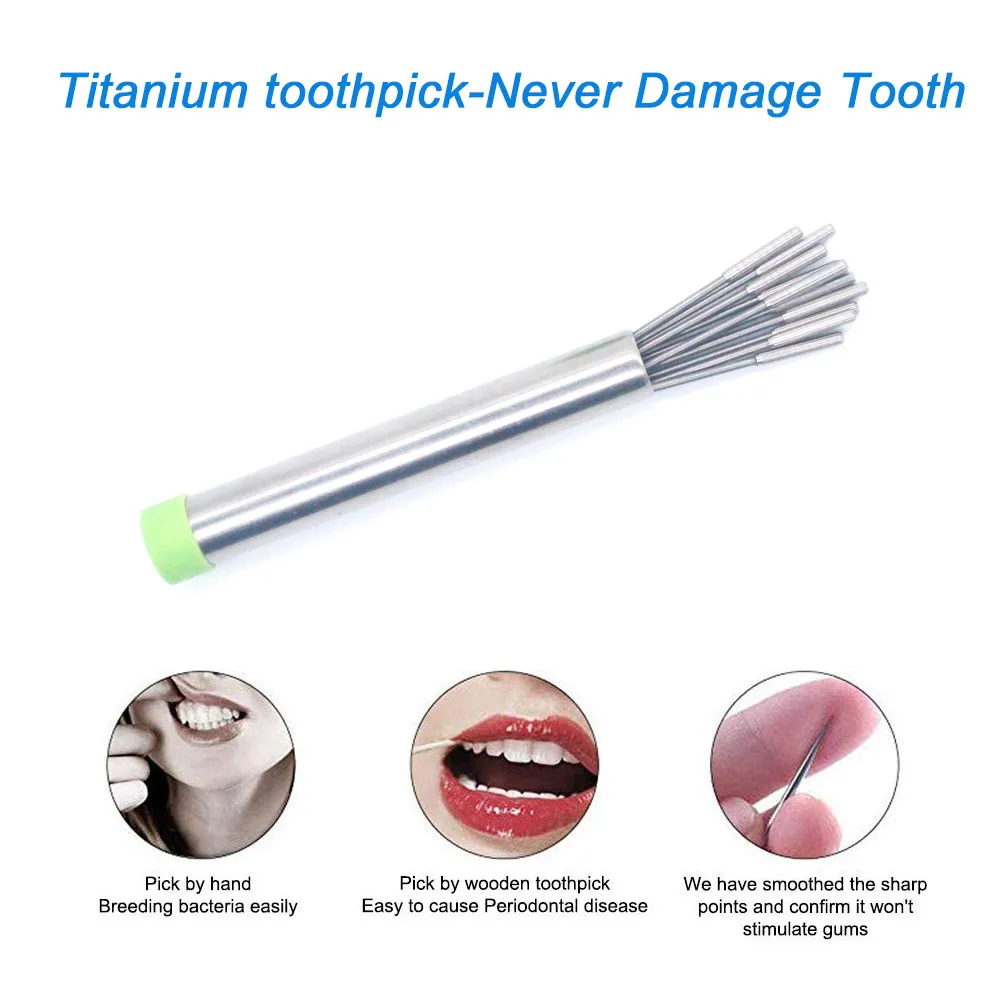 10 шт. Многоразовые Зубочистки из нержавеющей стали и титана|Зубочистки| |