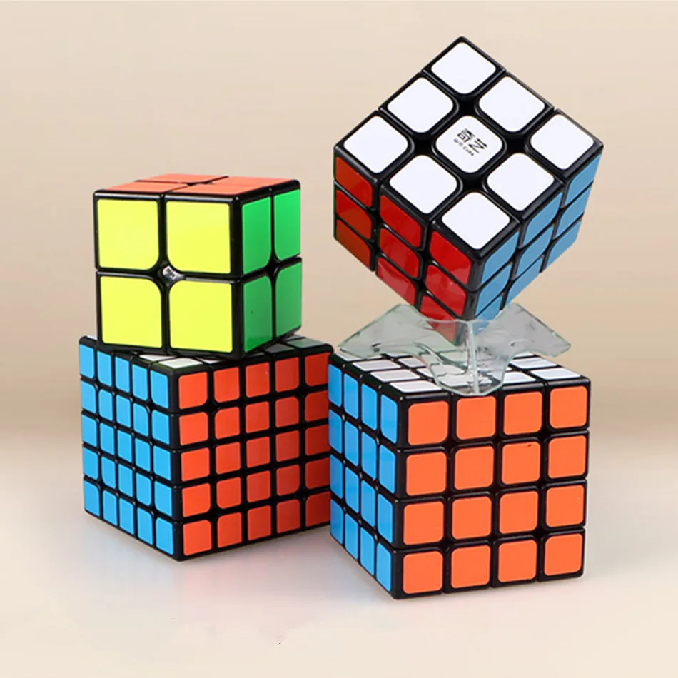 4 шт./компл. Qiyi подарочный набор из магических кубов, 2x2x2, 3x3x3, 4x4x4, 5x5x5 Треугольники Додекаэдр Mastermorphix Львы Скорость головоломка детская игрушка в подарок - Цвет: A
