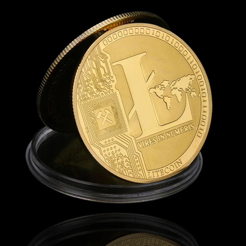 Монета Litecoin металлическая памятная монета серебряного/золотого цвета коллекция