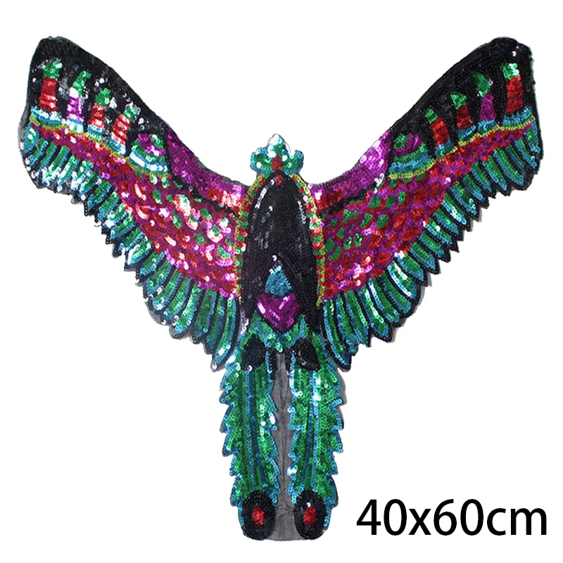 

Big Colorful Paillette Patches Birds Cosmic Clothing Iron Sewing Applique Shoes Bags Stickers Badge DIY Patch for Jeans Jackets
