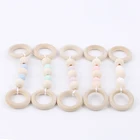 Детский Браслет для прорезывания зубов, безопасный Оригинальный Деревянный прорезыватель из бусин, жевательный прорезыватель из бука для мам и детей